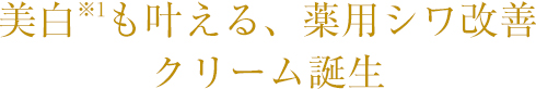 美白も叶える、薬用シワ改善クリーム誕生